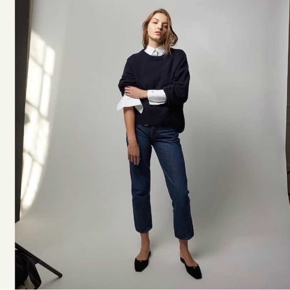 T. Line Classic Navy Crewneck Sweater - Women